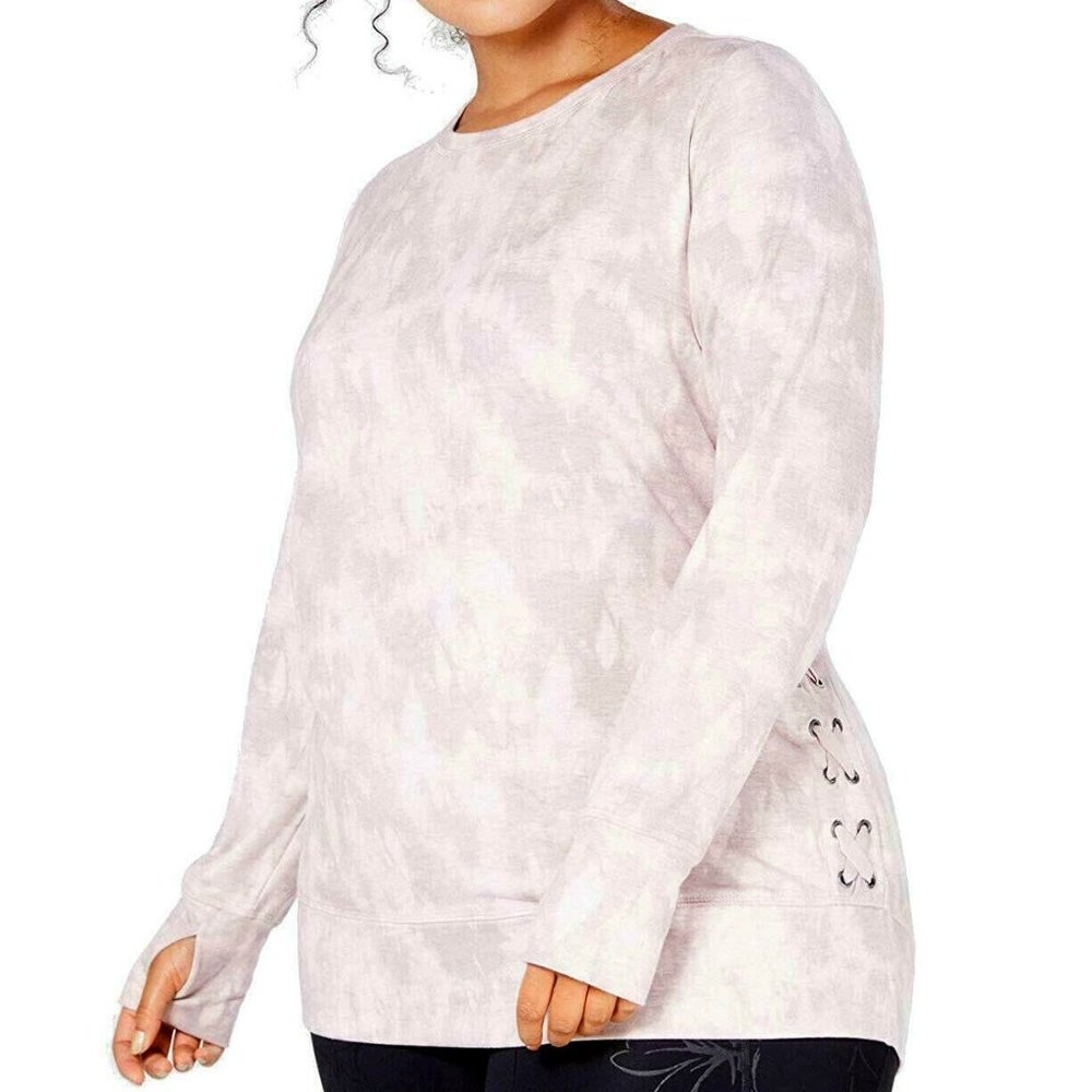 IDEOLOGY Women's Tie Dye Lace-Up Top